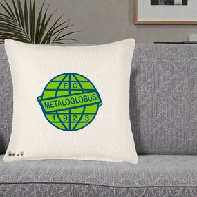 Perna Personalizata FC Metaloglobus Bucuresti 1923 Fotbal, 40x40 cm, Crem Reliefat, Husa Detasabila, Perna Inclusa, BEKZ®