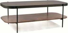 Masuta cafea PRIMA A, nuc/negru, 120x58x43 cm