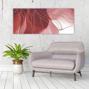 Tablou - Floare abstractă roșie N⁰1 (120x50 cm)