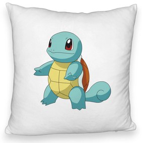 Perna Decorativa Fluffy, Model copii Squirtle, 40x40 cm, Alba, Husa Detasabila, Burduf