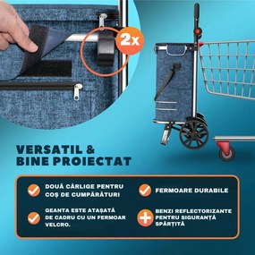 Geantă de cumpărături pe roți EASY, 50L, albastru Jurhan