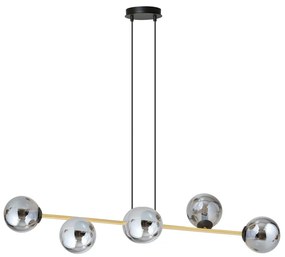 Lustra suspendata cu 6 surse de lumina GRAVITY 6 BL/GOLD GRAFIT