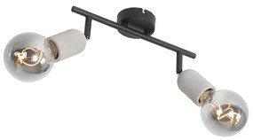 Spotlight industrial negru cu beton 2 lumini - Pedra