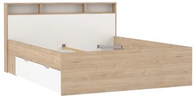 Pat matrimonial în culoare naturală cu aspect de lemn de stejar cu spațiu de depozitare fără somieră 160x200 cm Ikast – Tvilum