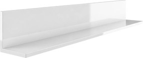 HOMCOM Etajeră de Perete pentru Living și Dormitor, Grosime 1,5 cm, Raft Suspendat din Lemn, 127x12x18 cm, Alb Lucios | Aosom Romania