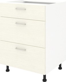 Corp Baza Lecce, 3 Sertare, Larice/Alb, 60 x 50 x 80 cm