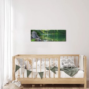 Tablou cu lac în munții Tatra (cu ceas) (90x30 cm)