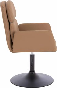 HR480N Scaun Caramel Piele Ecologica Premium Soft cu Bază Neagră