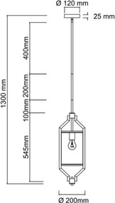 Pendul pe tijă ZUNDO 1xE27/15W/230V maro/bej - Open Design OR85877