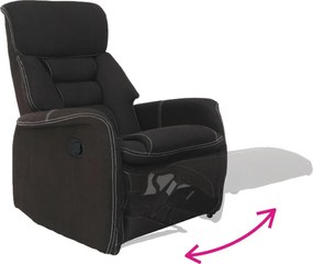 Fotoliu pentru relaxare, material textil ciocolatiu, KOMFY