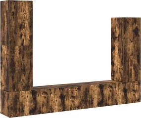 vidaXL Set dulapuri TV, 4 piese, stejar fumuriu, lemn prelucrat