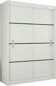 Dulap MERINA, alb/negru, PAL melaminat, cu 2 usi, 150x60x215 cm