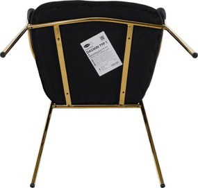 Scaun de sufragerie de design, material Velvet negru/gold crom auriu, DASMIN TIP 1