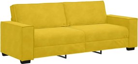 vidaXL Canapea cu 3 locuri, galben, 220x78x84 cm, catifea