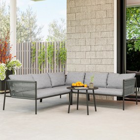 Outsunny Set Grădină Modular 5 Locuri Gri Închis | Aosom Romania