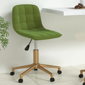 334130 vidaXL Scaun de bucătărie pivotant, verde deschis, catifea