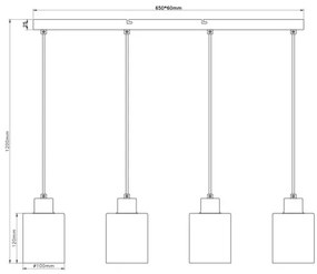 Globo 54114-4H - Lustră pe cablu TRENT 4xE27/40W/230V