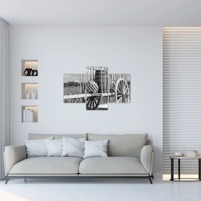 Tablou - Remorcă,alb-negru (90x60 cm)