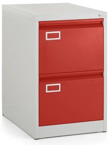 Dosar metalic A4 - 2 sertare, 45,5 x 62 x 71,5 cm, incuietoare cilindrica, rosu - ral 3000