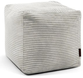 Fotoliu bean bag crem cu tapițerie din catifea reiată Up! MooG – SLOWDOWN