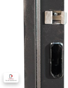 Usa metalica de intrare in apartament cu izolatie fonica   termica - Culoare Ciment Gri Inchis   Alb  Nuc ST, Gri Ciment / Alb
