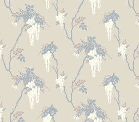 Tapet Leonora, Denim Grey Neutral Luxury Floral, 1838 Wallcoverings, 5.3mp / rola