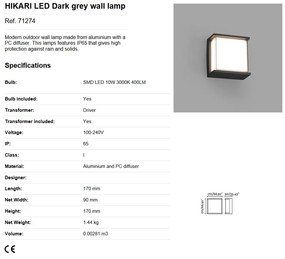 Aplica LED de exterior design modern IP65 HIKARI