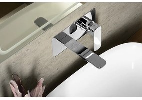 Baterie argintiu-lucios pentru chiuvetă încastrată (1 ieșire) Spy – Sapho