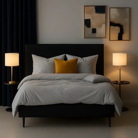 Pat tapitat SENA, negru cu lada de depozitare ,   pat modern pentru dormitor