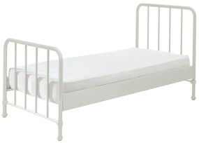 Set Pat Metalic și Noptieră, Alb, 90 x 200 cm (Metal) – BRONXX – Vipack