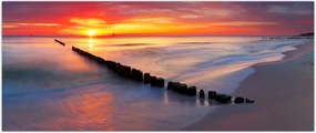 Tablou - Apus de soare, Marea Baltică, Polonia (120x50 cm)