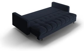 Canapea albastru-închis extensibilă, cu spațiu de depozitare cu tapițerie din țesătură bouclé 222 cm Bali – Cosmopolitan Design