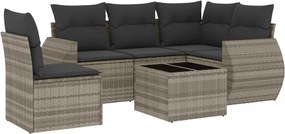 vidaXL Set canapele de grădină cu perne, 6 piese gri deschis poliratan
