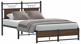 vidaXL Cadru pat fără saltea stejar maro 120x200 cm, lemn prelucrat