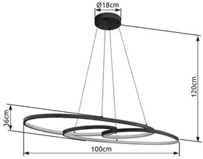 Lustră LED pe cablu Globo 67177-40 SPIRA LED/39W/230V 2700/4000/6500K