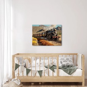 Tablou - Locomotivă cu aburi (70x50 cm)