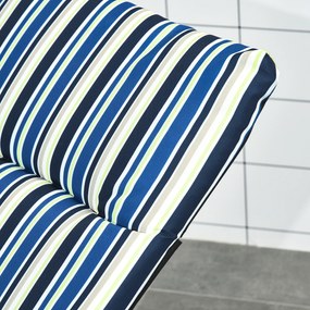 Outsunny Șezlong pliabil reglabil 6 poziții, confort sporit cu saltea + cotiere, oțel/poliester multicolor | Aosom Romania
