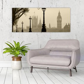 Tablou - Londra în ceață, Anglia (120x50 cm)
