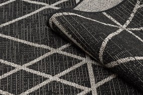 Covor sisal Floorlux 20508 negru si argint Triunghiuri