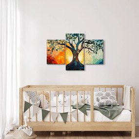 Tablou – Mozaic – soare și arbore I. (90x60 cm)