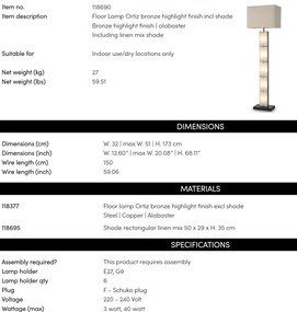 Lampadar, Lampa de podea LUX Ortiz