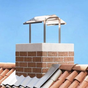 vidaXL Hood pentru coș de fum Argintiu 40 x 40 x 37.5 cm