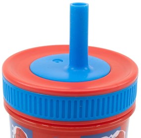 Omul Păianjen Grid pahar cu pai din silicon 420 ml