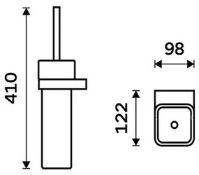 Perie de toaletă de perete NIMCO NKC 30094K-90 NIKAU alb/negru mat