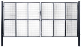 vidaXL Poartă din plasă grădină, oțel galvanizat, 400 x 175 cm, gri