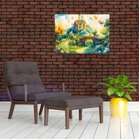 Tablou pe sticlă - Castel de Poveste (70x50 cm)