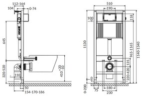 Set vas wc suspendat Crea oval cu capac soft close, rezervor incastrat pneumatic Aqua 52 si clapeta crom lucios