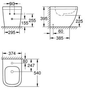 Bideu stativ alb Grohe Euro Ceramic