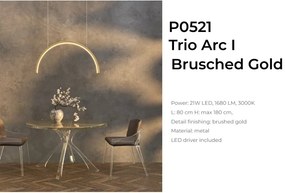 Lustra LED design decorativ modern Trio Arc I Brusched Gold