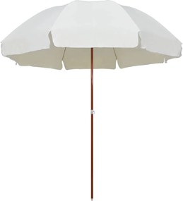 vidaXL Umbrelă soare de grădină cu stâlp din oțel, nisipiu, 300 cm